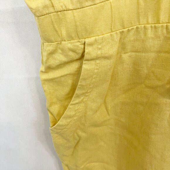NEW Universal Thread Yellow Linen Utility Jumpsuit Tie Waist - Size 28 - Picture 4 of 9